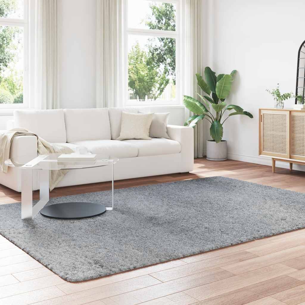 Vidaxx tapis à poils longs navarra 200x290 cm polyester gris clair