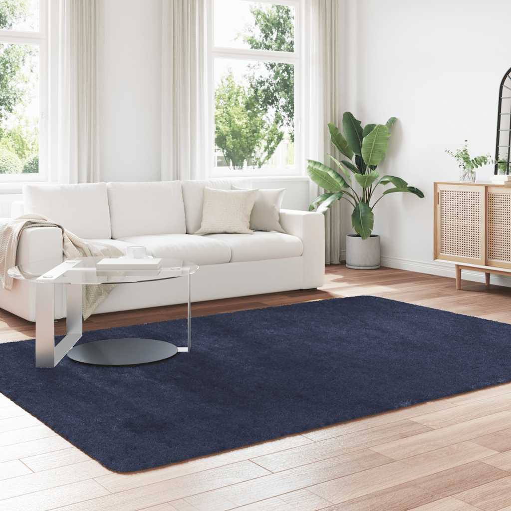 Vidaxx tapis à poils longs navarra 200x290 cm polyester bleu marine