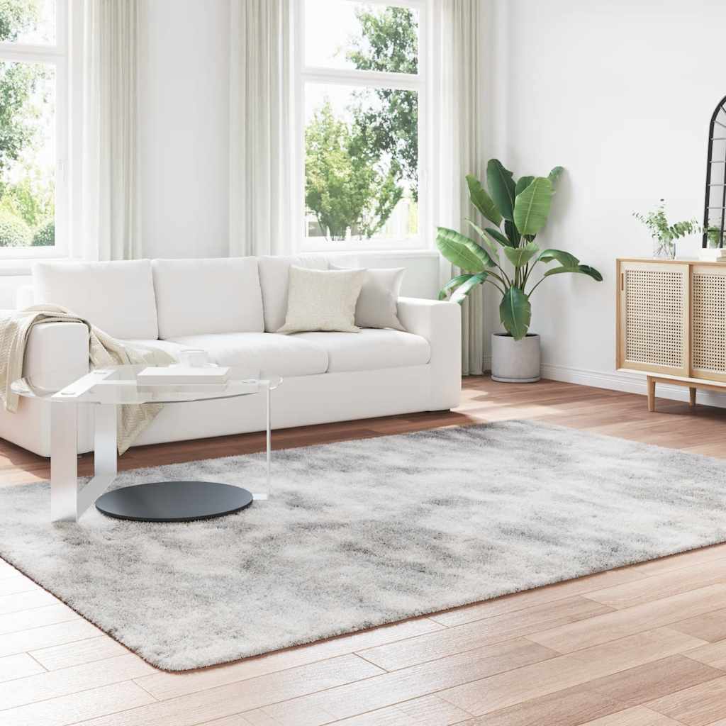 Vidaxx tapis à poils longs navarra 200x290 cm polyester gris argenté
