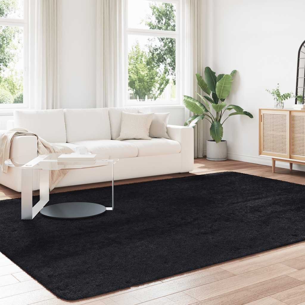 Vidaxx tapis à poils longs navarra 240x340 cm polyester noir