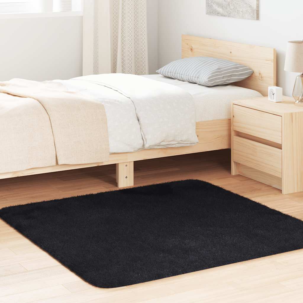 Vidaxx tapis à poils longs navarra 120x120 cm polyester noir