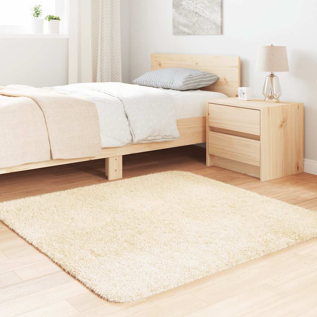 Vidaxx tapis à poils longs navarra 120x120 cm polyester couleur crème