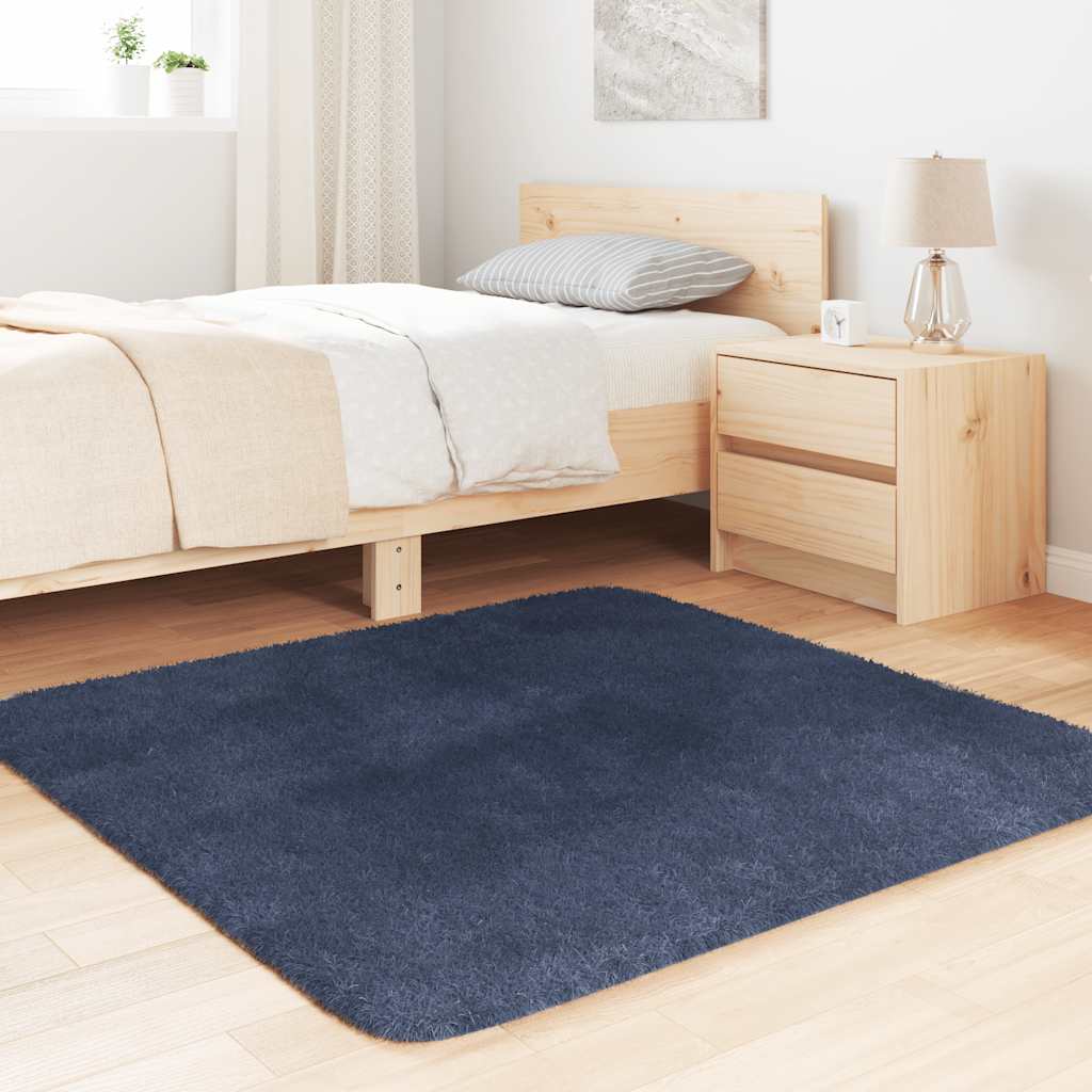 Vidaxx tapis à poils longs navarra 120x120 cm polyester bleu marine
