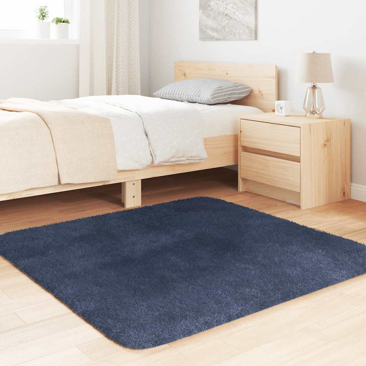 Vidaxx tapis à poils longs navarra 120x120 cm polyester bleu marine