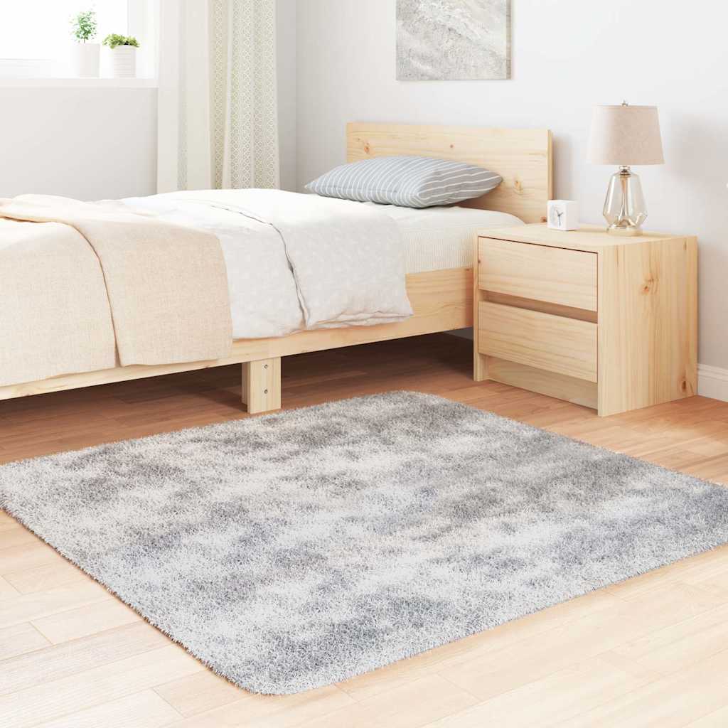 Vidaxx tapis à poils longs navarra 120x120 cm polyester gris argenté