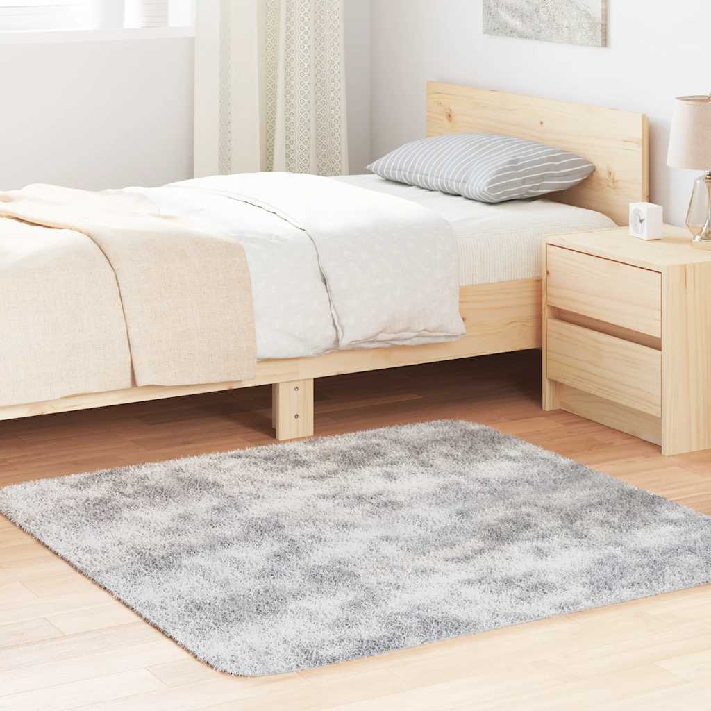 Vidaxx tapis à poils longs navarra 120x120 cm polyester gris argenté