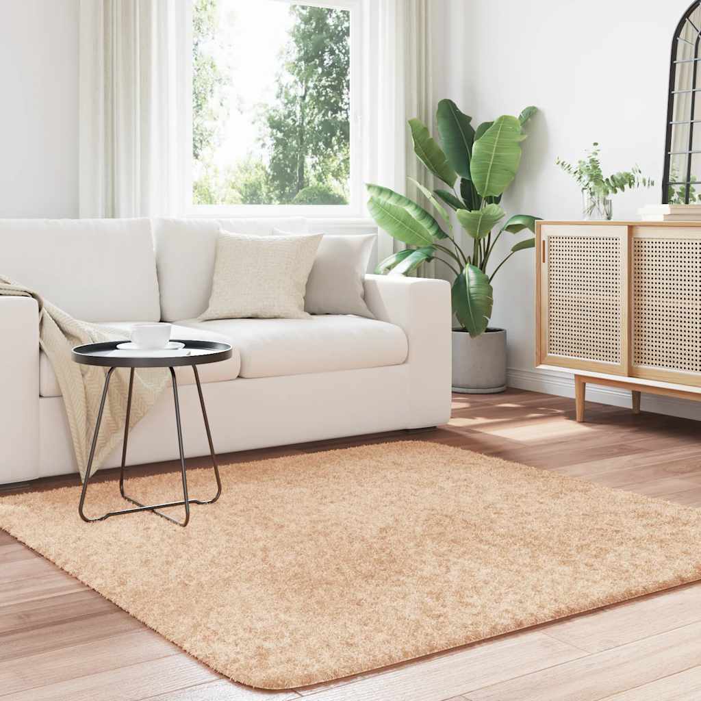 Vidaxx tapis à poils longs navarra 160x160 cm polyester beige