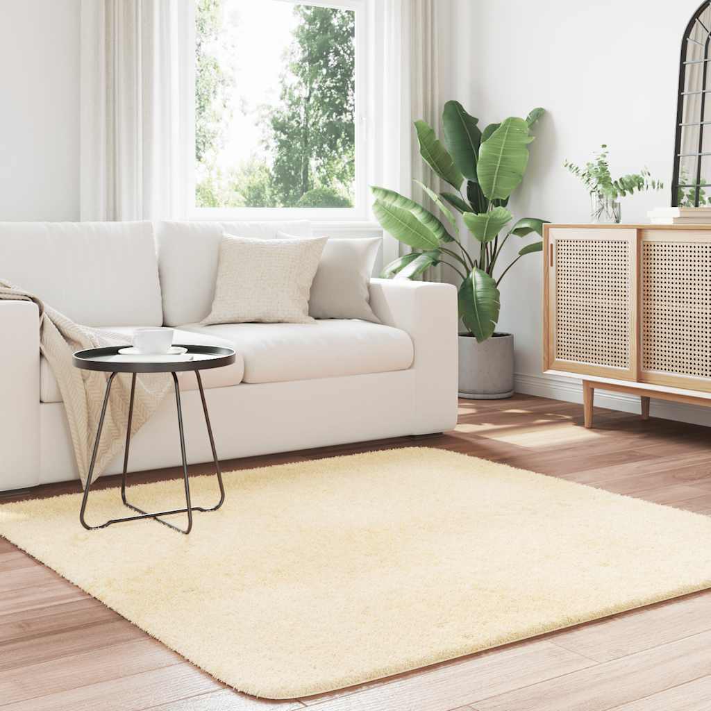 Vidaxx tapis à poils longs navarra 160x160 cm polyester couleur crème