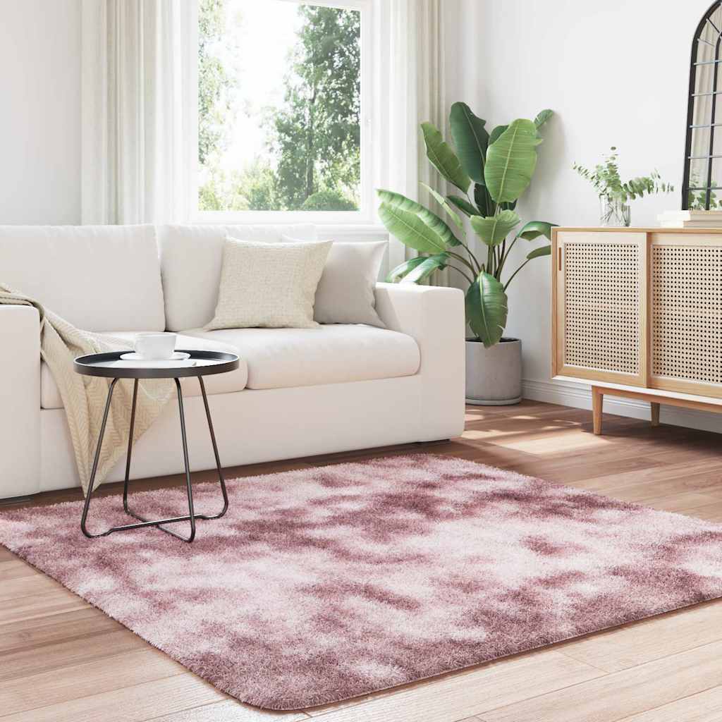 Vidaxx tapis à poils longs navarra 160x160 cm polyester rose poudré