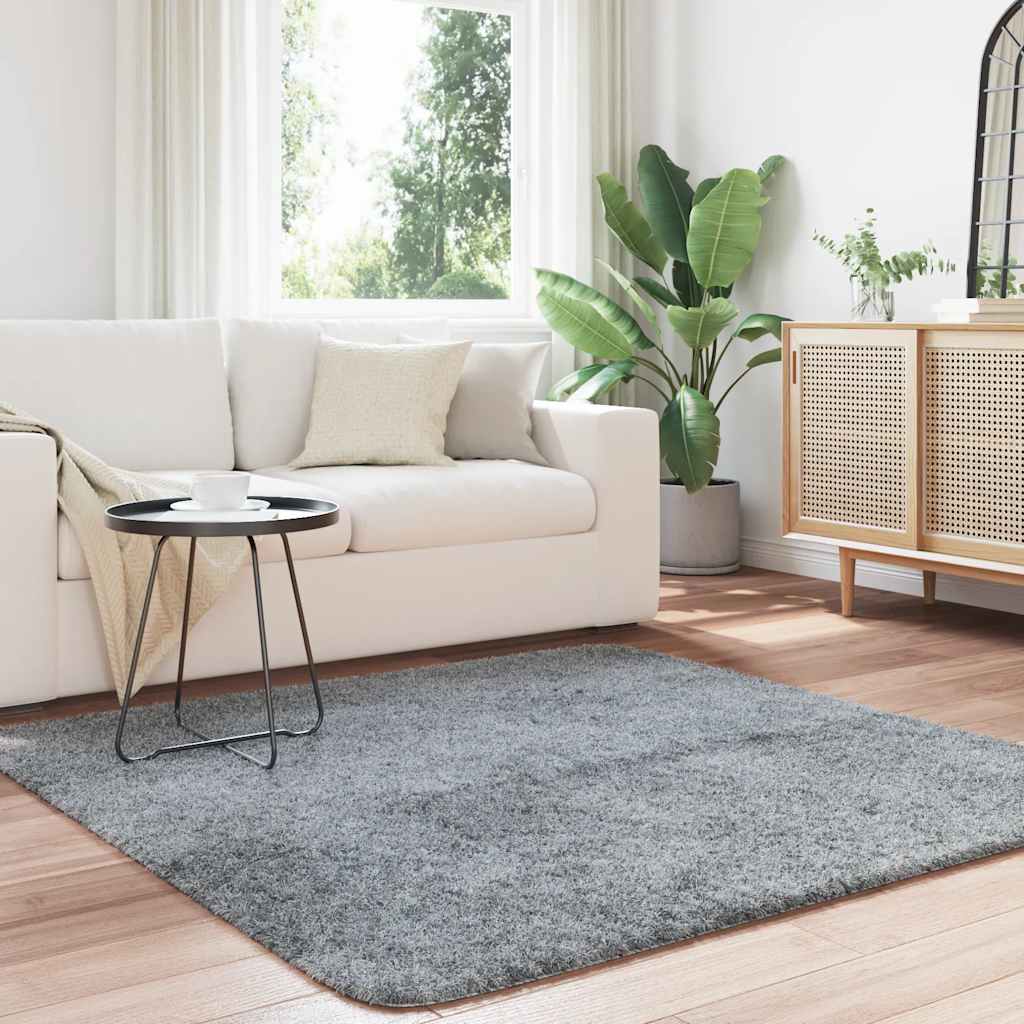Vidaxx tapis à poils longs navarra 160x160 cm polyester gris clair