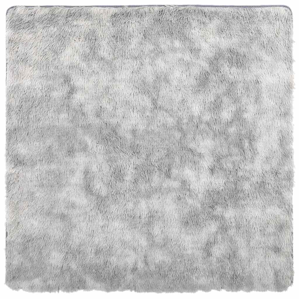 Vidaxx tapis à poils longs navarra 160x160 cm polyester gris argenté