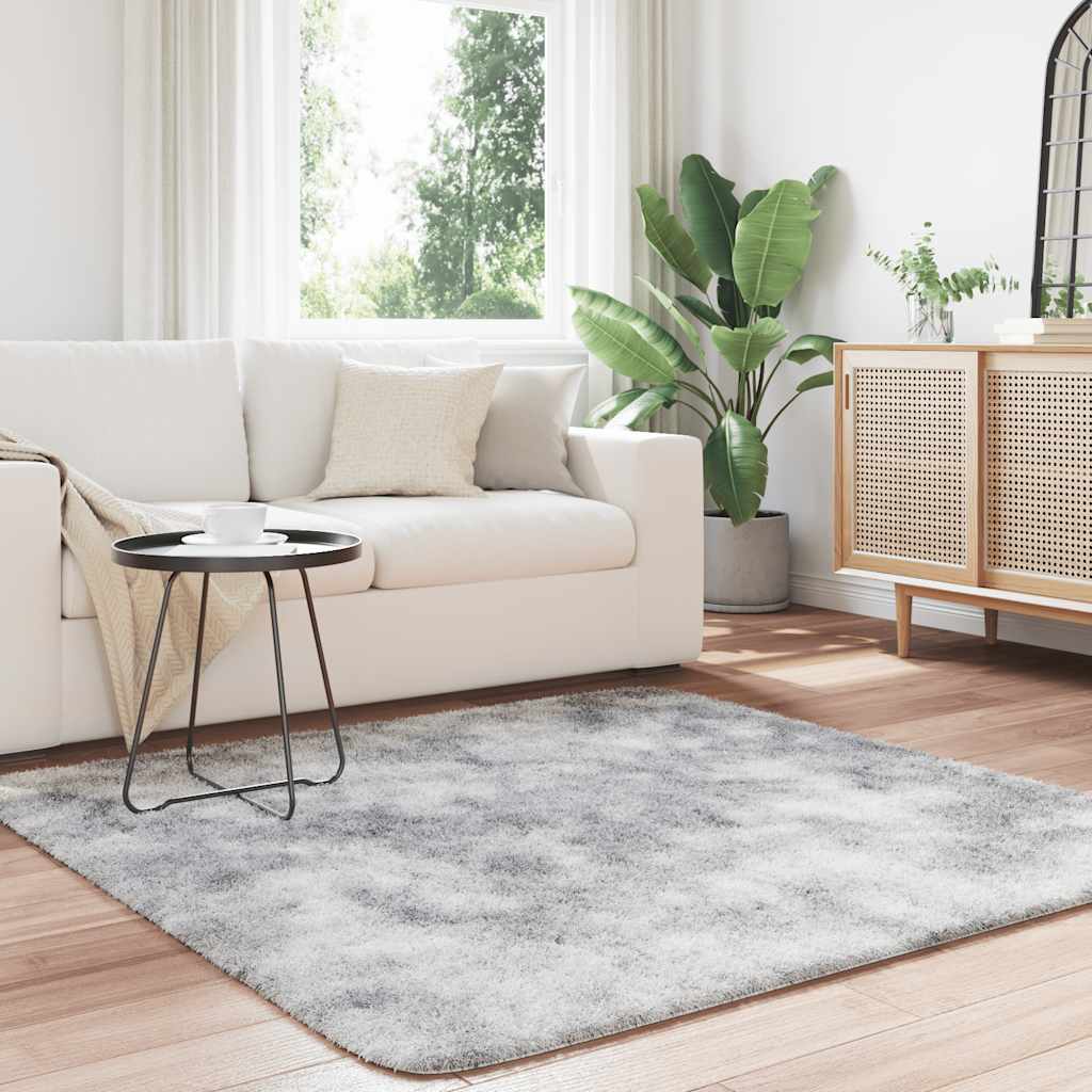 Vidaxx tapis à poils longs navarra 160x160 cm polyester gris argenté