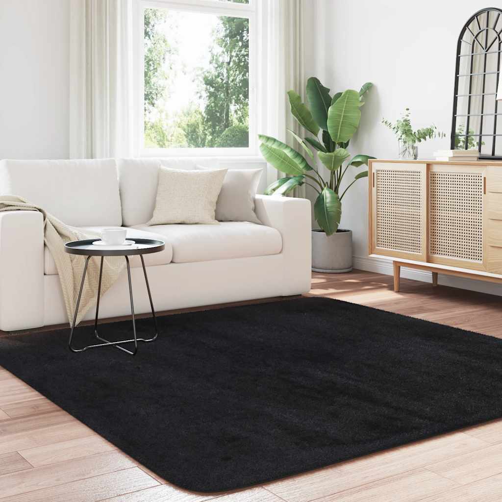 Vidaxx tapis à poils longs navarra 200x200 cm polyester noir