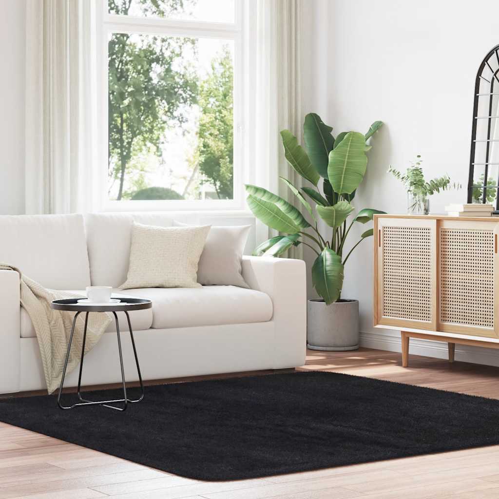 Vidaxx tapis à poils longs navarra 200x200 cm polyester noir