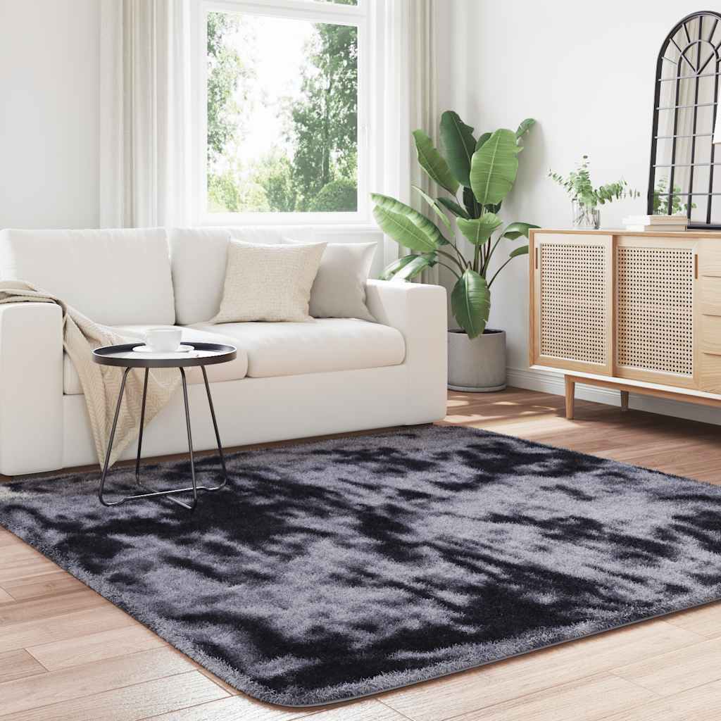 Vidaxx tapis à poils longs navarra 200x200 cm polyester gris foncé