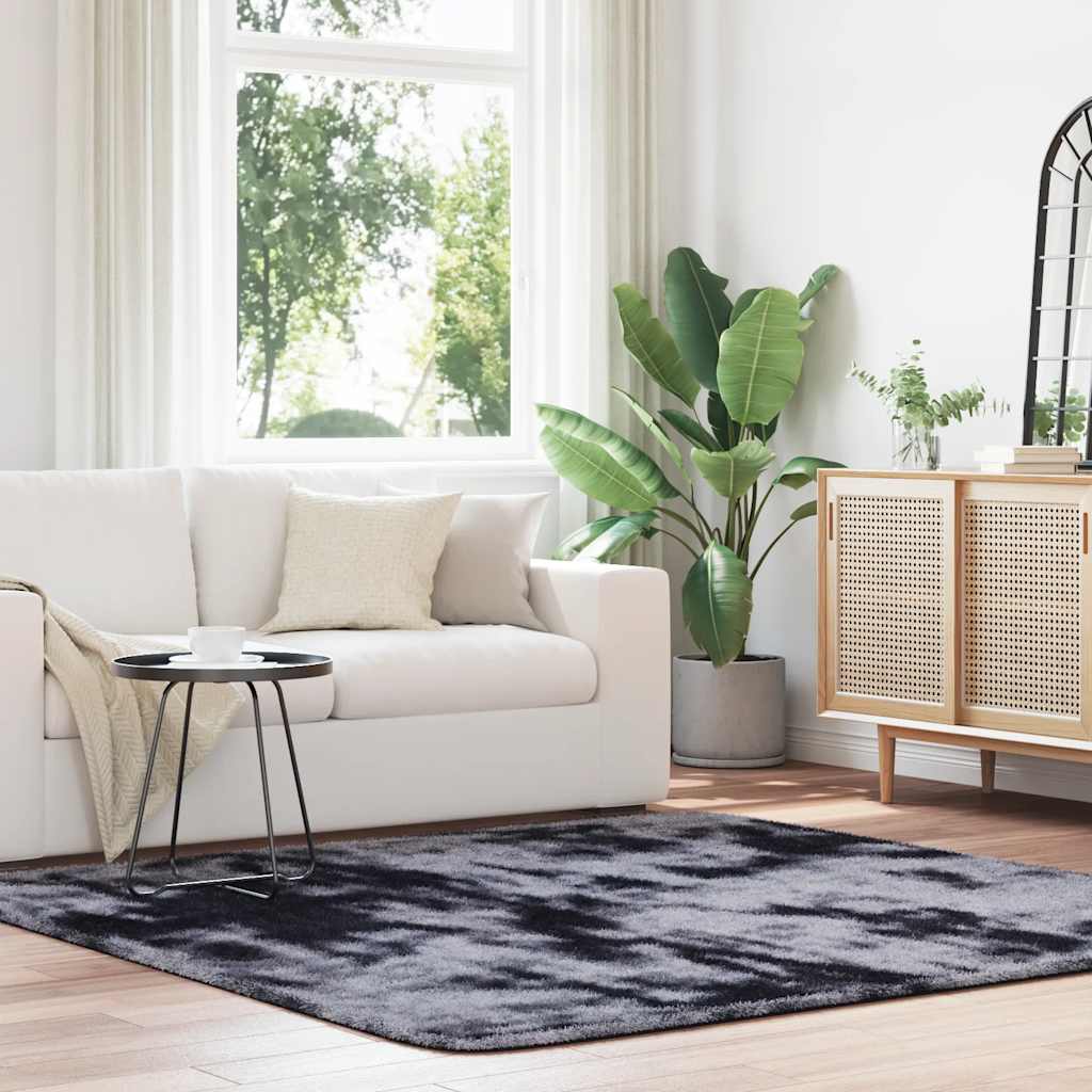 Vidaxx tapis à poils longs navarra 200x200 cm polyester gris foncé