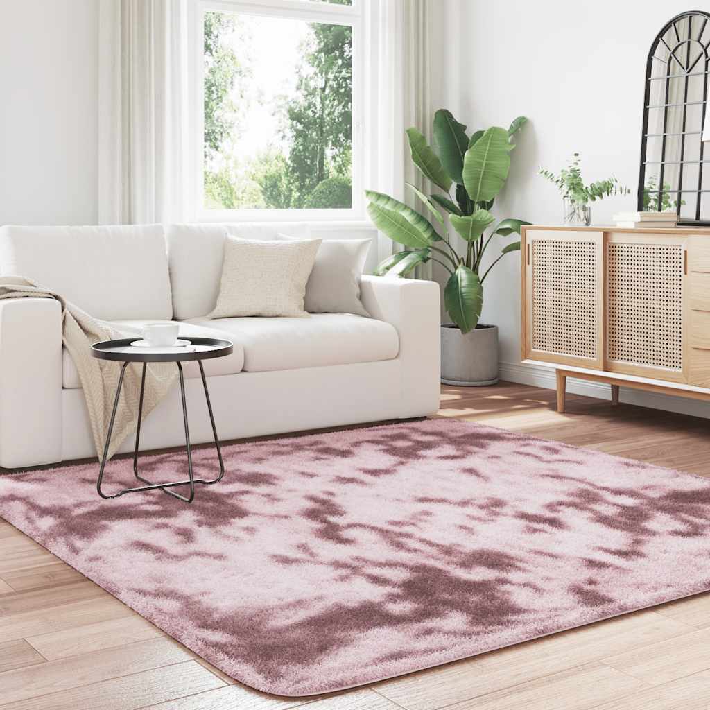 Vidaxx tapis à poils longs navarra 200x200 cm polyester rose poudré