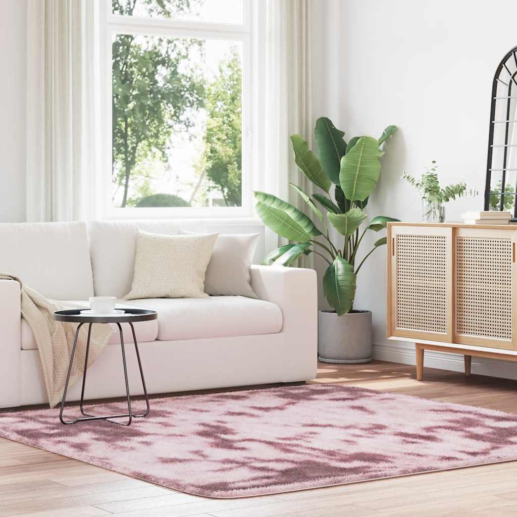 Vidaxx tapis à poils longs navarra 200x200 cm polyester rose poudré