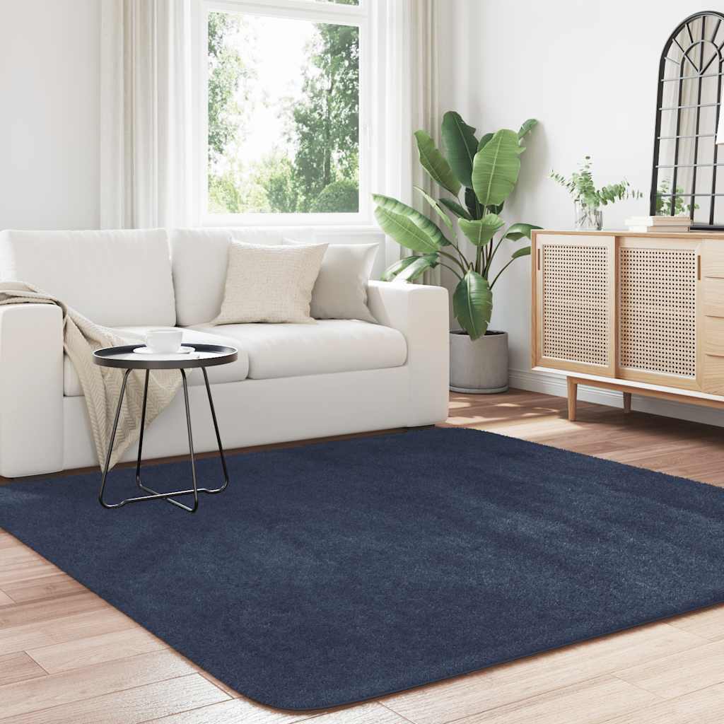 Vidaxx tapis à poils longs navarra 200x200 cm polyester bleu marine