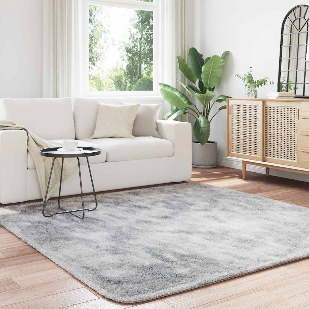 Vidaxx tapis à poils longs navarra 200x200 cm polyester gris argenté