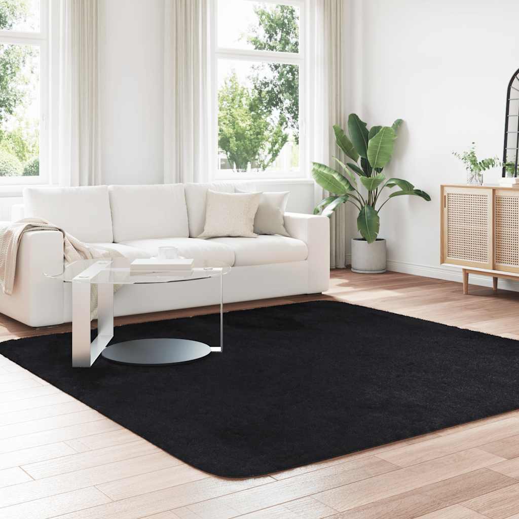 Vidaxx tapis à poils longs navarra 240x240 cm polyester noir