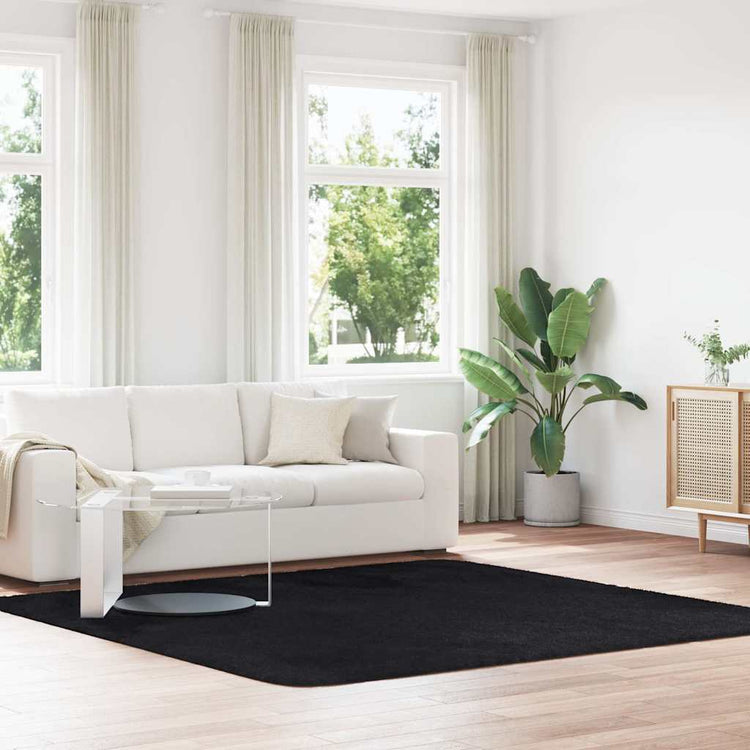 Vidaxx tapis à poils longs navarra 240x240 cm polyester noir