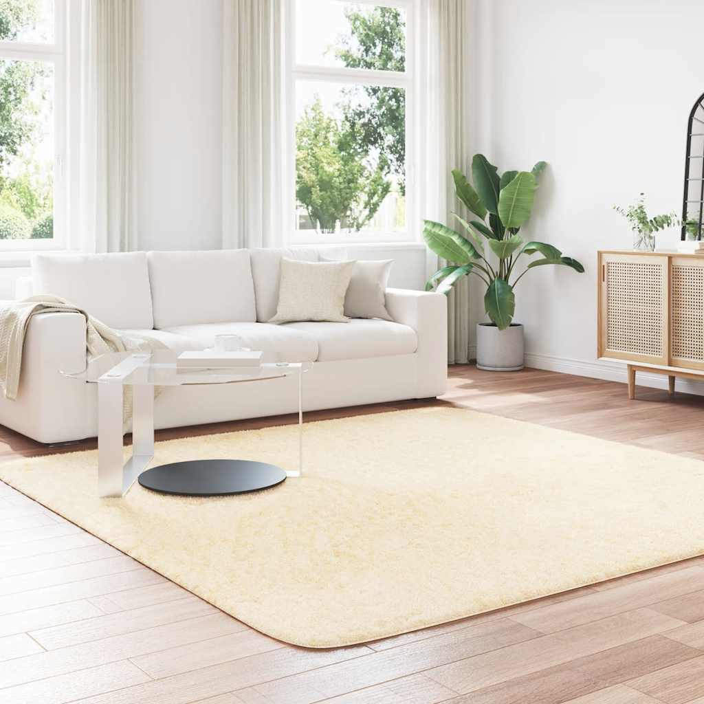 Vidaxx tapis à poils longs navarra 240x240 cm polyester couleur crème