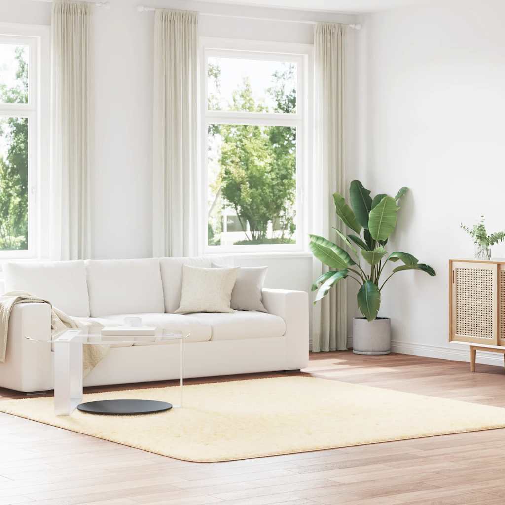 Vidaxx tapis à poils longs navarra 240x240 cm polyester couleur crème