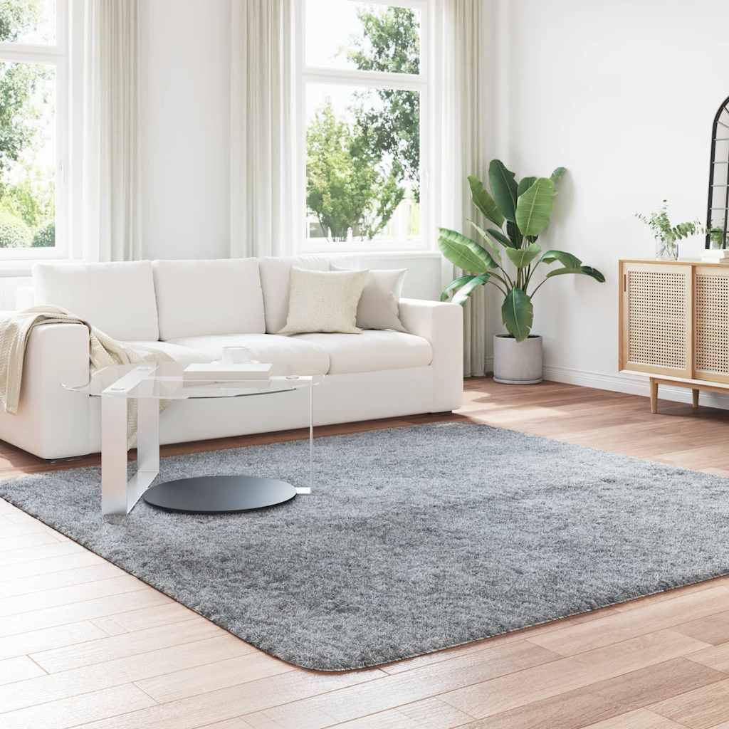 Vidaxx tapis à poils longs navarra 240x240 cm polyester gris clair