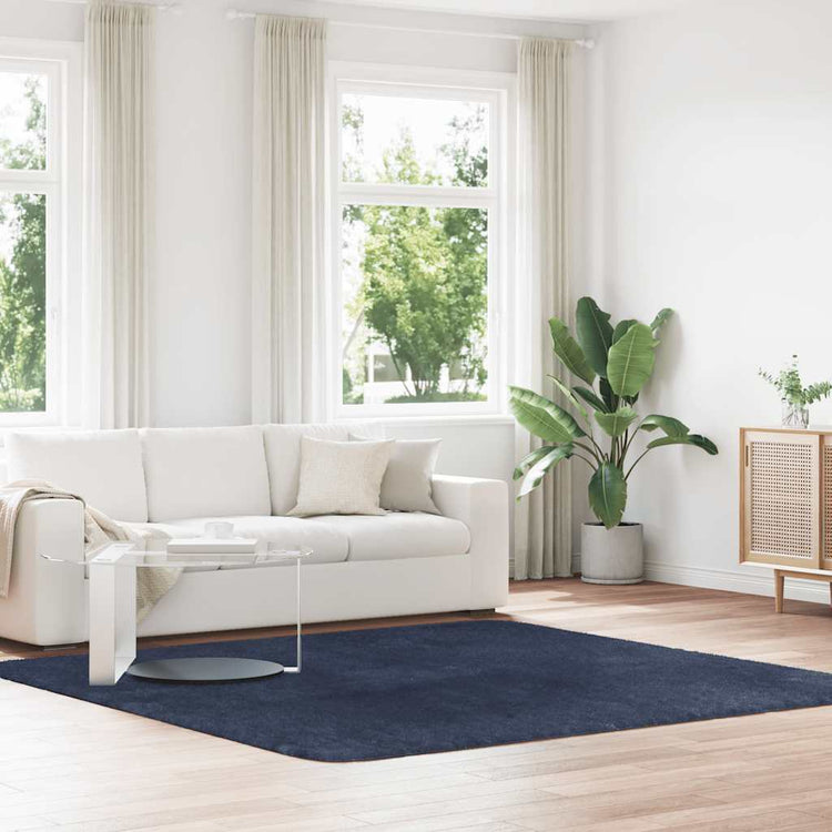 Vidaxx tapis à poils longs navarra 240x240 cm polyester bleu marine