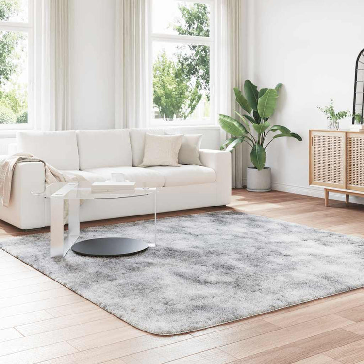 Vidaxx tapis à poils longs navarra 240x240 cm polyester gris argenté