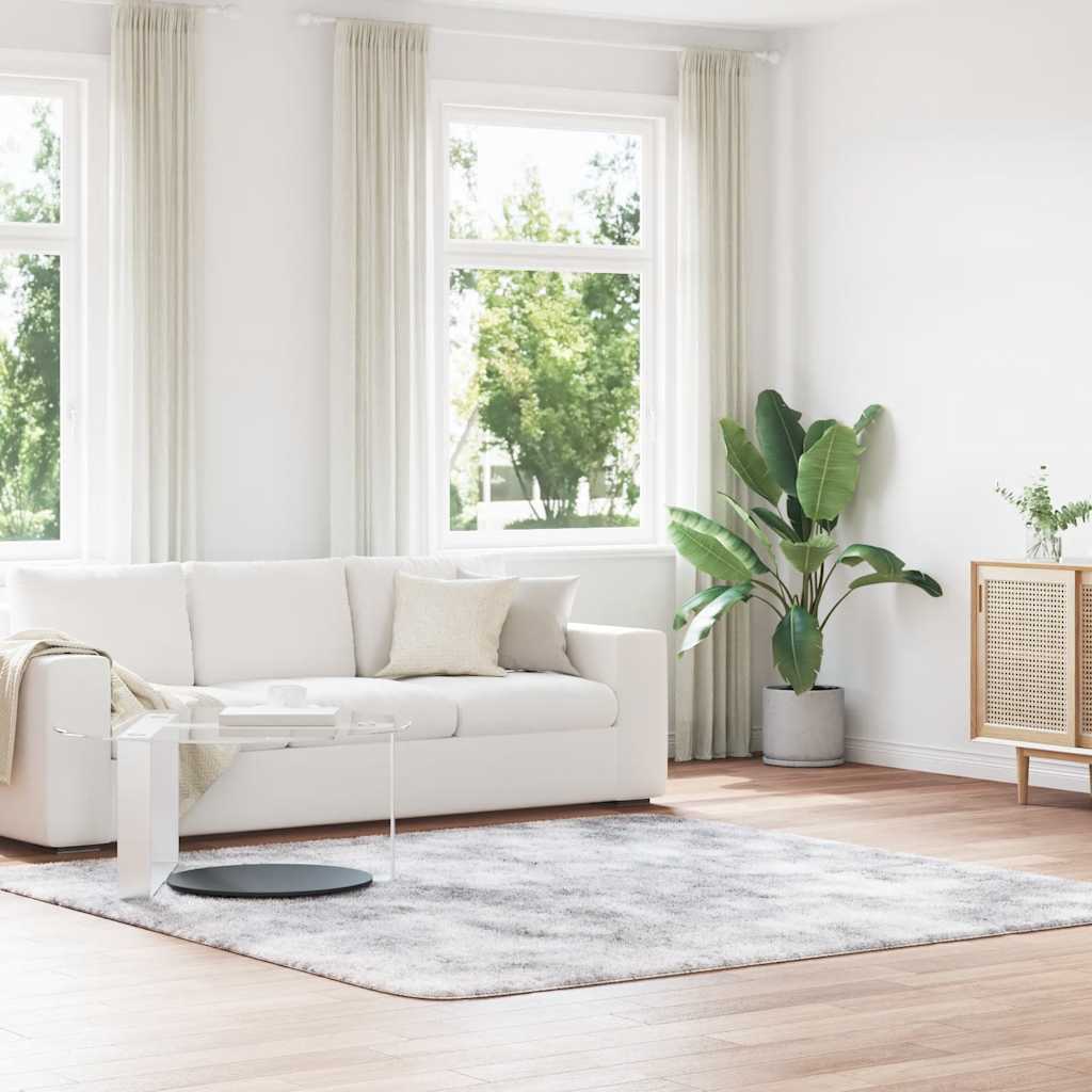 Vidaxx tapis à poils longs navarra 240x240 cm polyester gris argenté