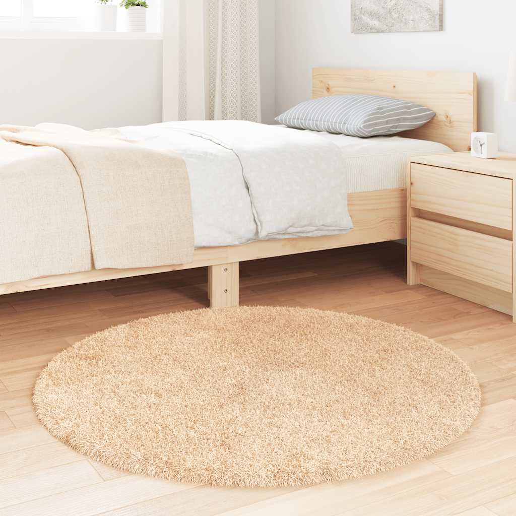 Vidaxx tapis à poils longs navarra 100x100 cm polyester beige
