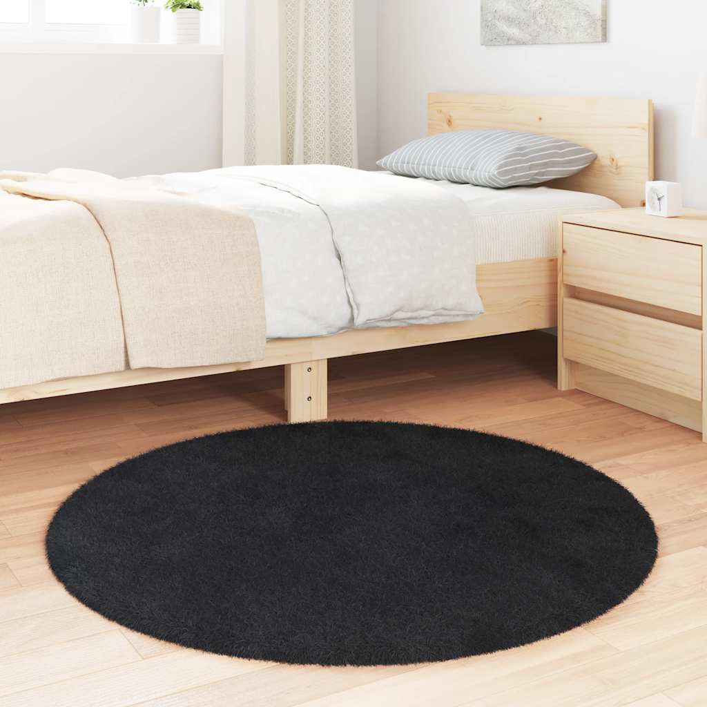 Vidaxx tapis à poils longs navarra 100x100 cm polyester noir