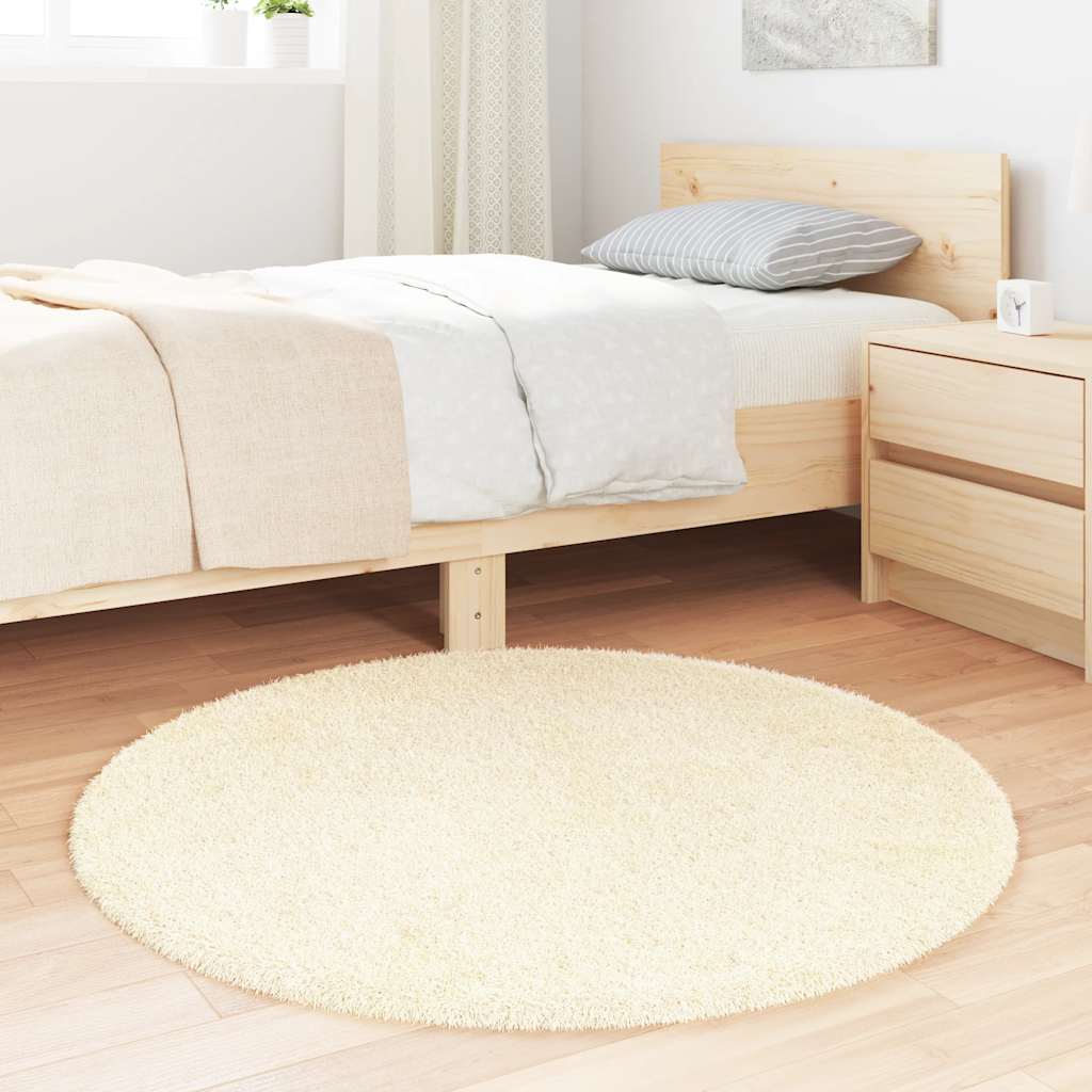 Vidaxx tapis à poils longs navarra 100x100 cm polyester couleur crème