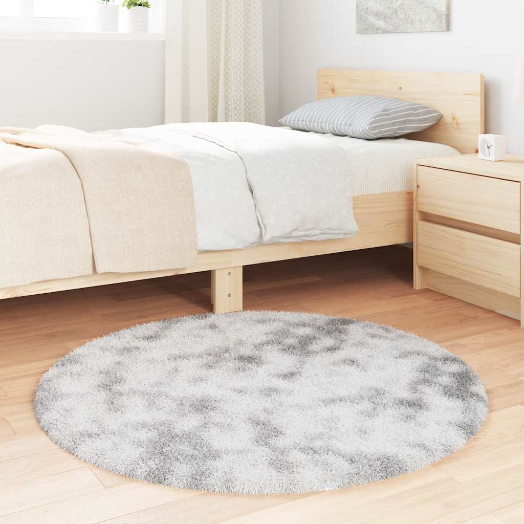 Vidaxx tapis à poils longs navarra 100x100 cm polyester gris argenté