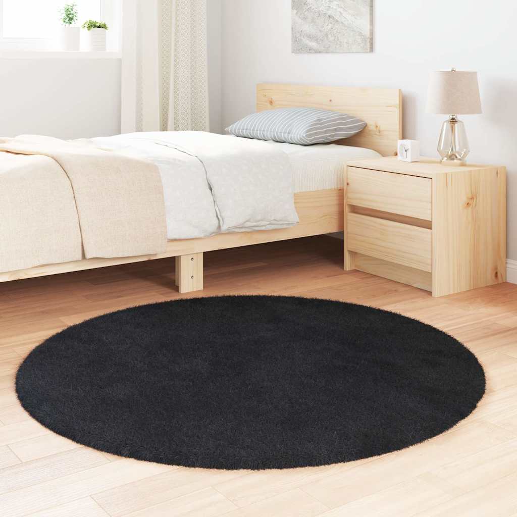 Vidaxx tapis à poils longs navarra 120x120 cm polyester noir