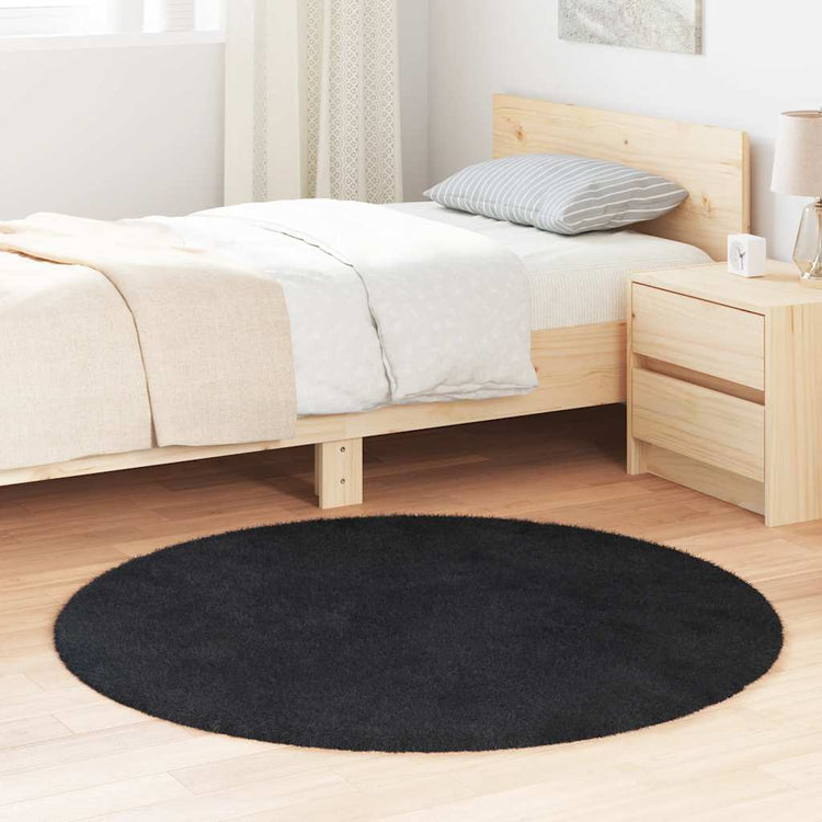 Vidaxx tapis à poils longs navarra 120x120 cm polyester noir