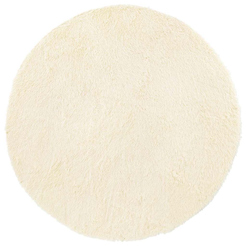 Vidaxx tapis à poils longs navarra 120x120 cm polyester couleur crème