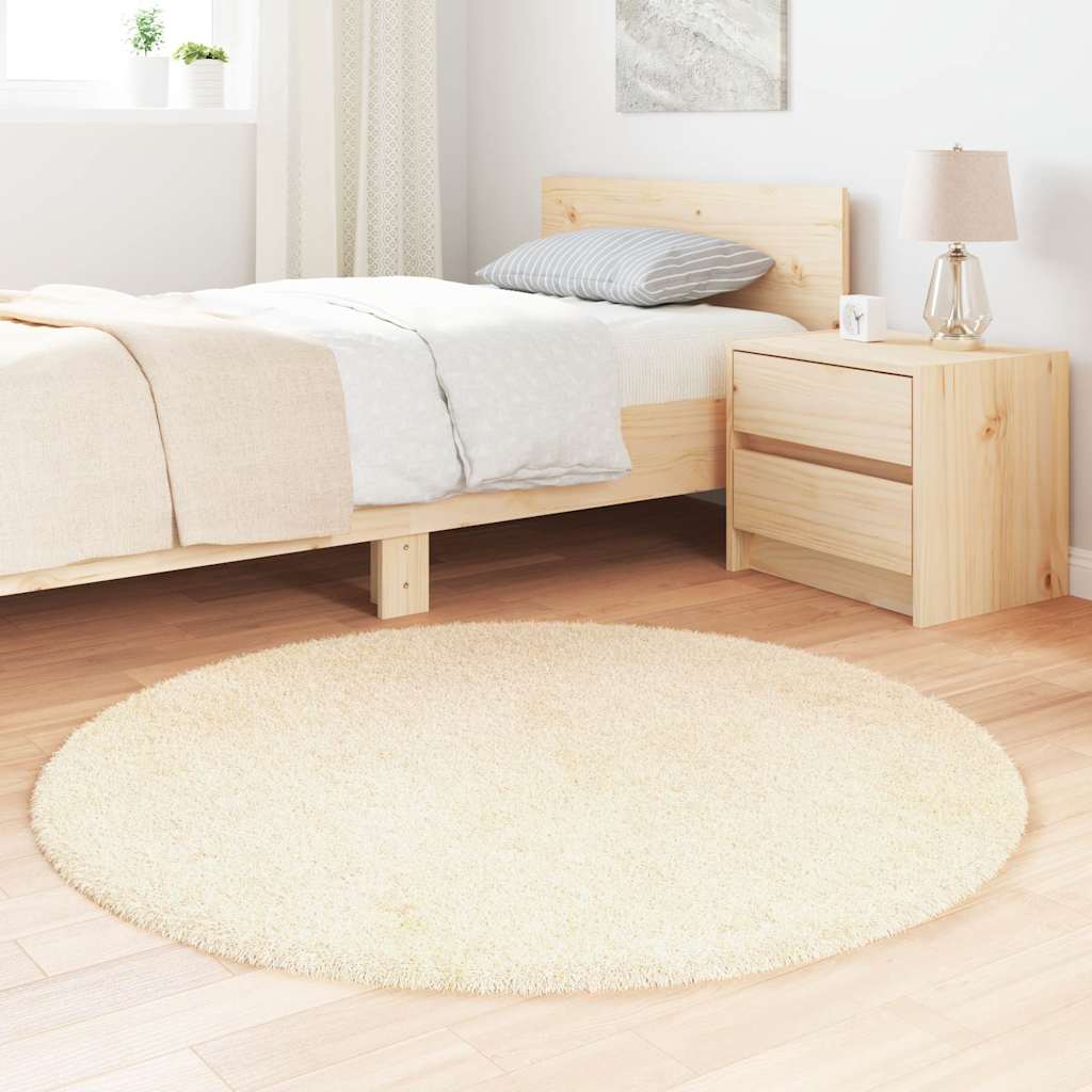 Vidaxx tapis à poils longs navarra 120x120 cm polyester couleur crème