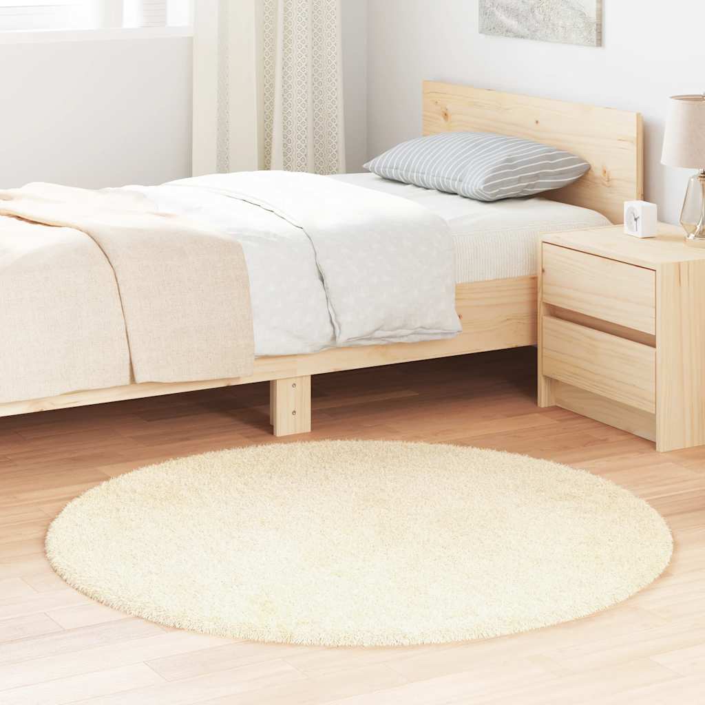 Vidaxx tapis à poils longs navarra 120x120 cm polyester couleur crème