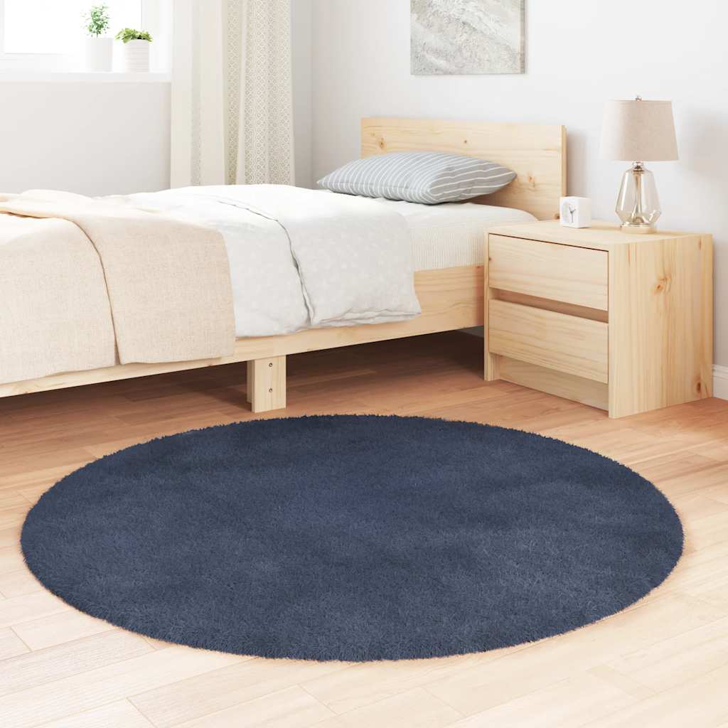 Vidaxx tapis à poils longs navarra 120x120 cm polyester bleu marine