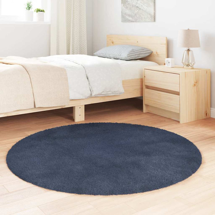 Vidaxx tapis à poils longs navarra 120x120 cm polyester bleu marine