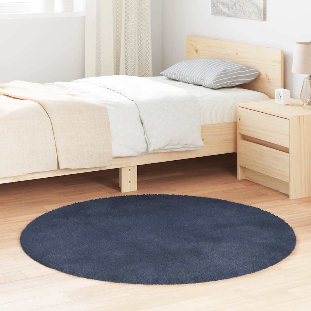 Vidaxx tapis à poils longs navarra 120x120 cm polyester bleu marine