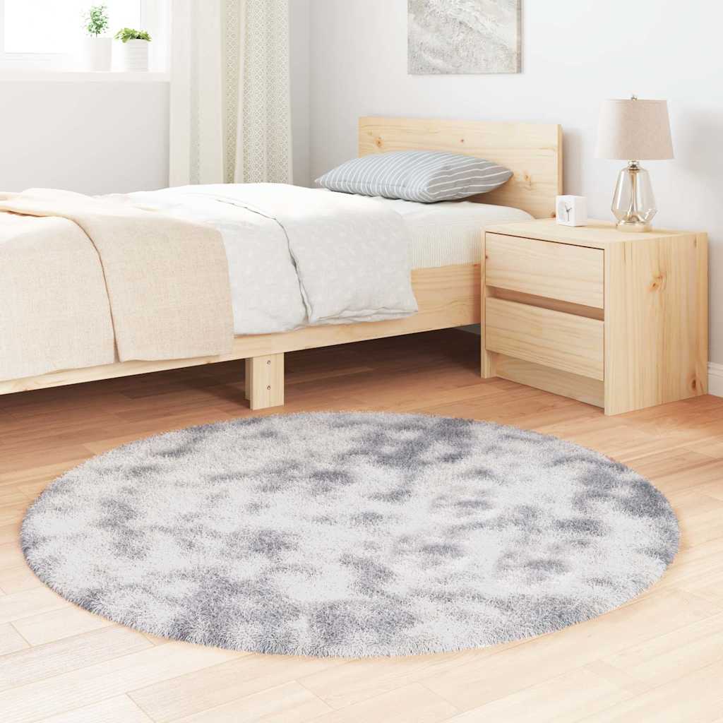 Vidaxx tapis à poils longs navarra 120x120 cm polyester gris argenté