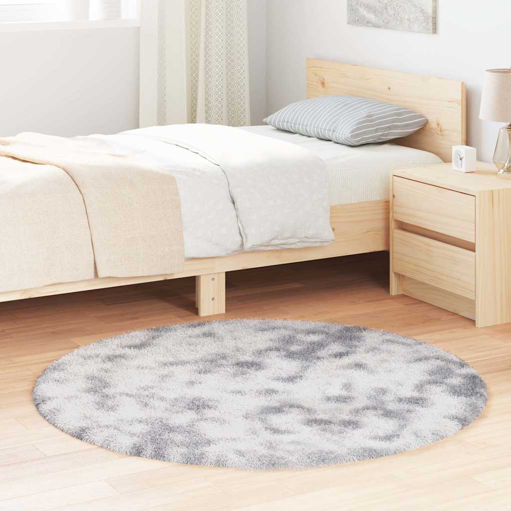 Vidaxx tapis à poils longs navarra 120x120 cm polyester gris argenté