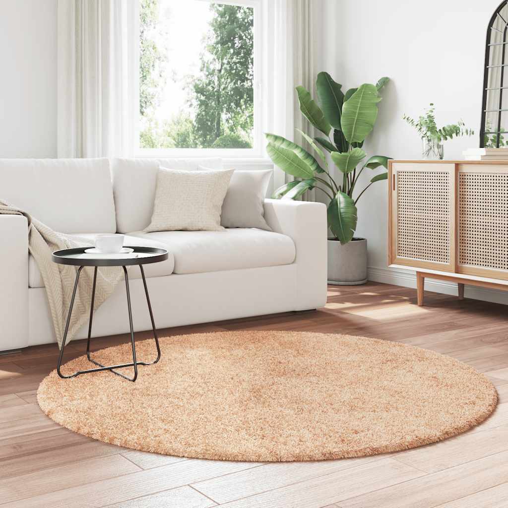 Vidaxx tapis à poils longs navarra 160x160 cm polyester beige