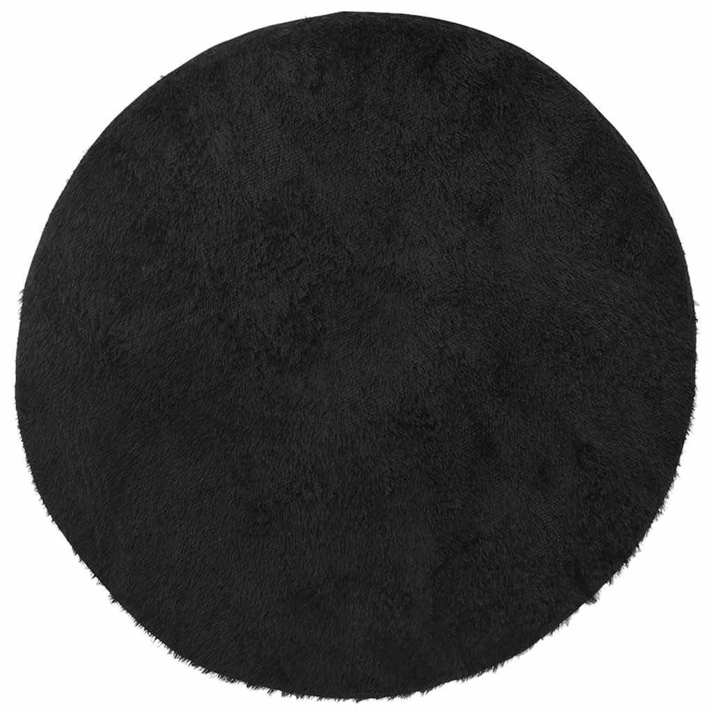 Vidaxx tapis à poils longs navarra 160x160 cm polyester noir