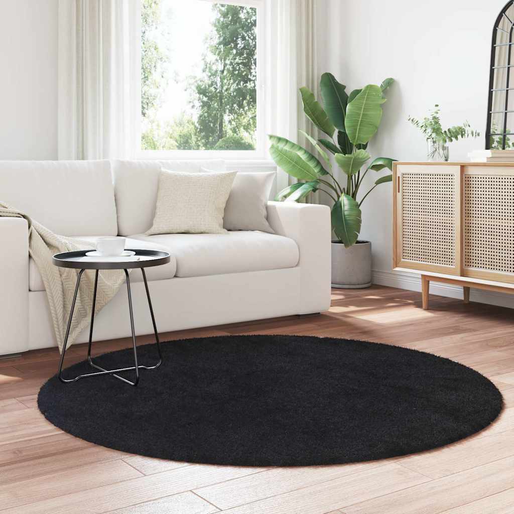 Vidaxx tapis à poils longs navarra 160x160 cm polyester noir