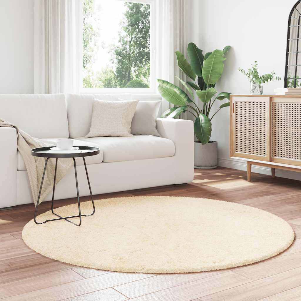Vidaxx tapis à poils longs navarra 160x160 cm polyester couleur crème
